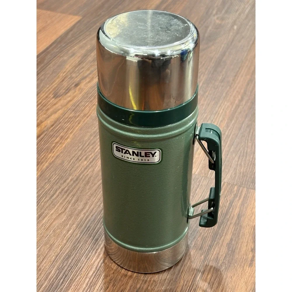 Stanley Classic Wide Mouth 24 Oz‎ Vacuum Bottle Thermos Green - Picture 2 of 11